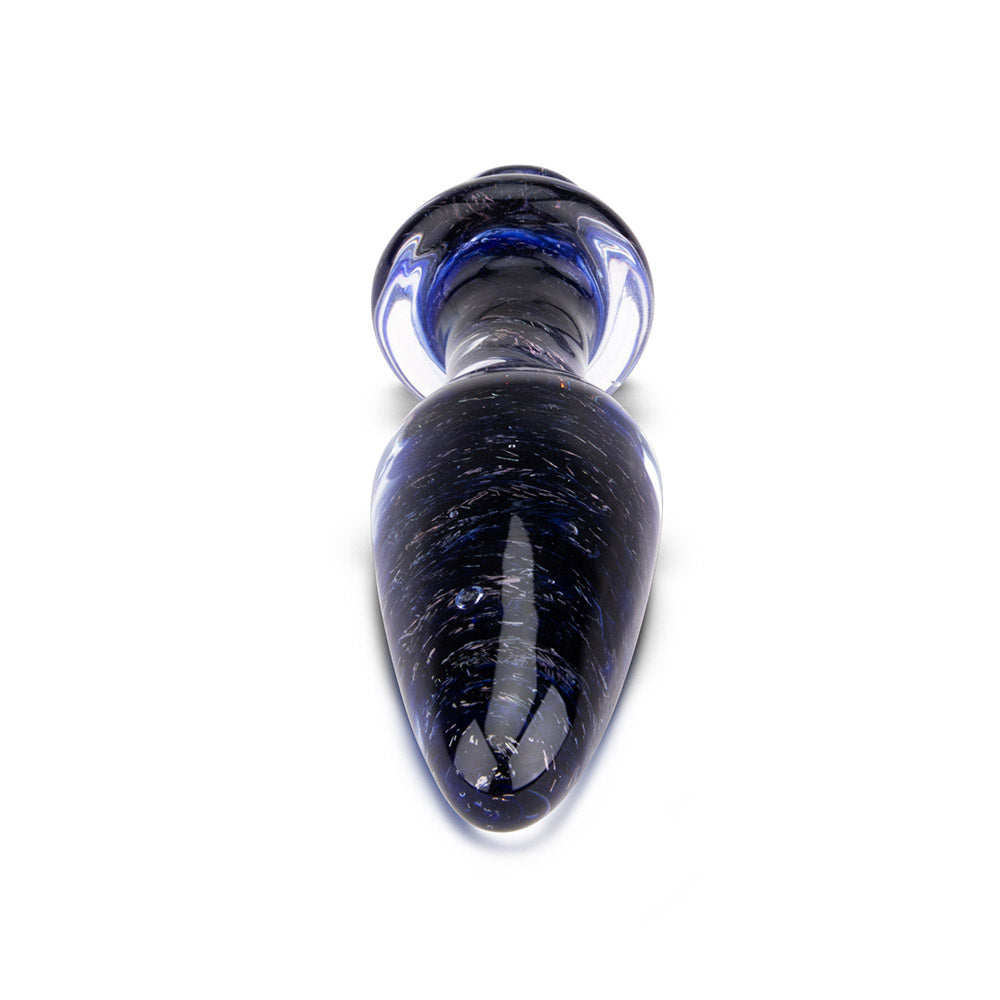 The Gläs Super Tornado Monaco Blue Glass Butt Plug at glastoy.com