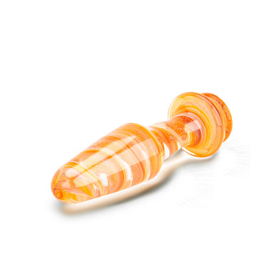 The Gläs Tornado Orange Oxide Glass Butt Plug at glastoy.com 