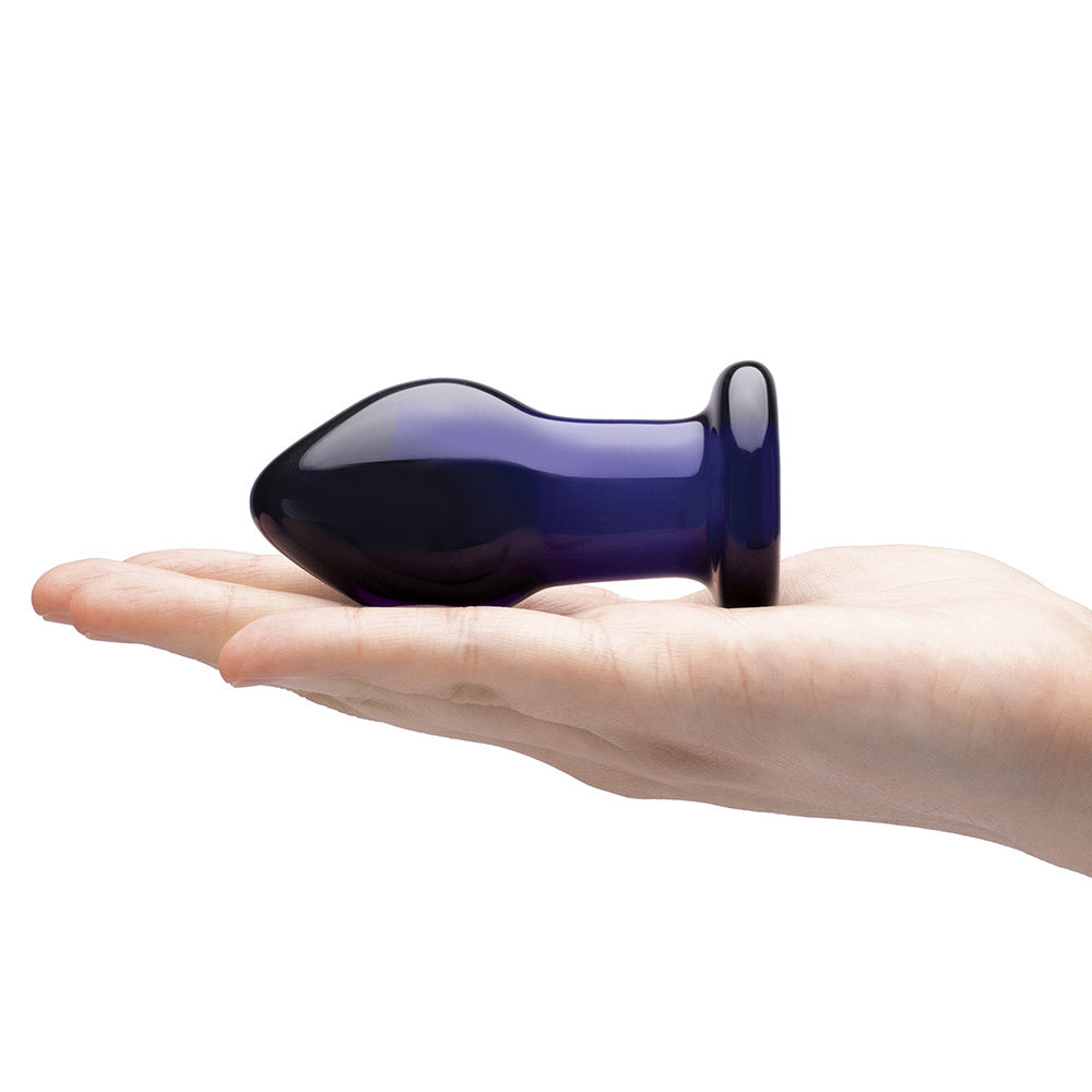 Gläs 3.5 inch Rechargeable Remote Controlled Vibrating Glass Butt Plug at glastoy.com