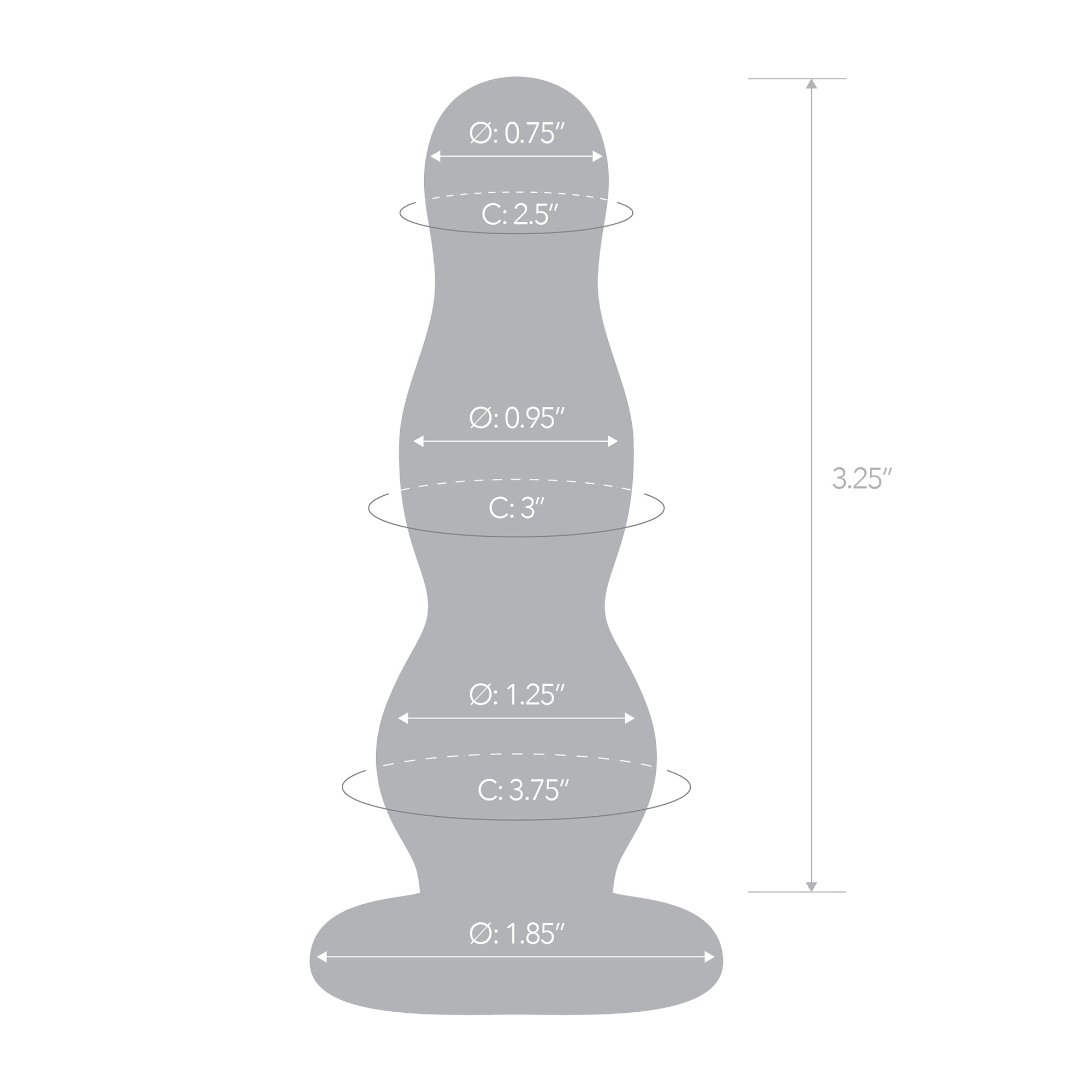 Specifications of the Gläs 4 inch Glass Butt Plug