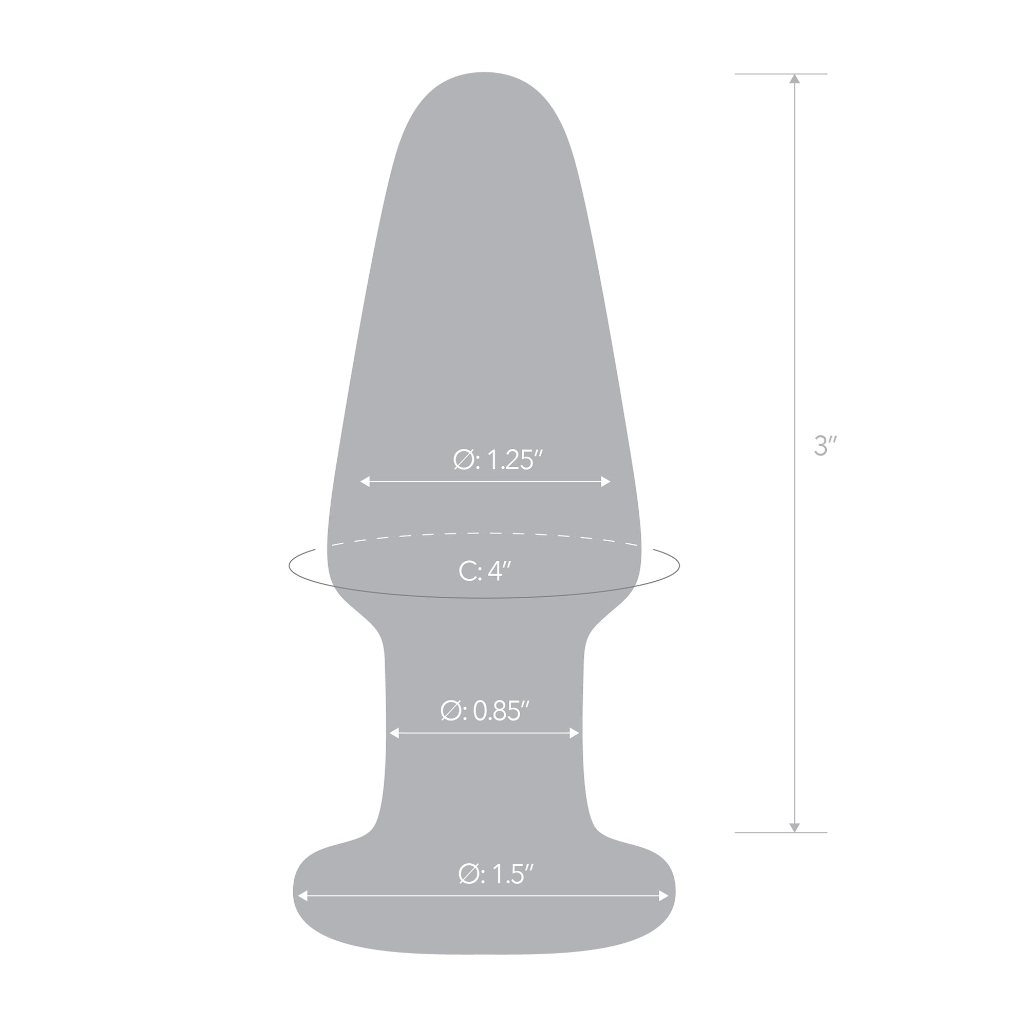 Specifications of the Gläs 3.5 inch Glass Butt Plug