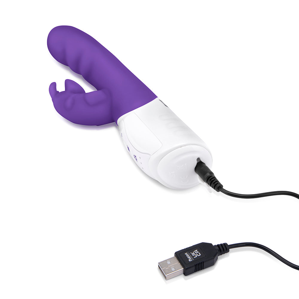 Rabbit Essentials Clitoral Suction Rabbit Vibrator in Purple with Replacement USB Charging Wire