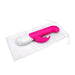 Rabbit Essentials Come Hither Curved Tip Rabbit Vibrator in Hot Pink with travel/storage bag