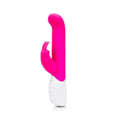 Rabbit Essentials Come Hither Curved Tip Rabbit Vibrator in Hot Pink 