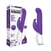 Packaging of the Rabbit Essentials Come Hither Curved Tip Rabbit Vibrator in Purple