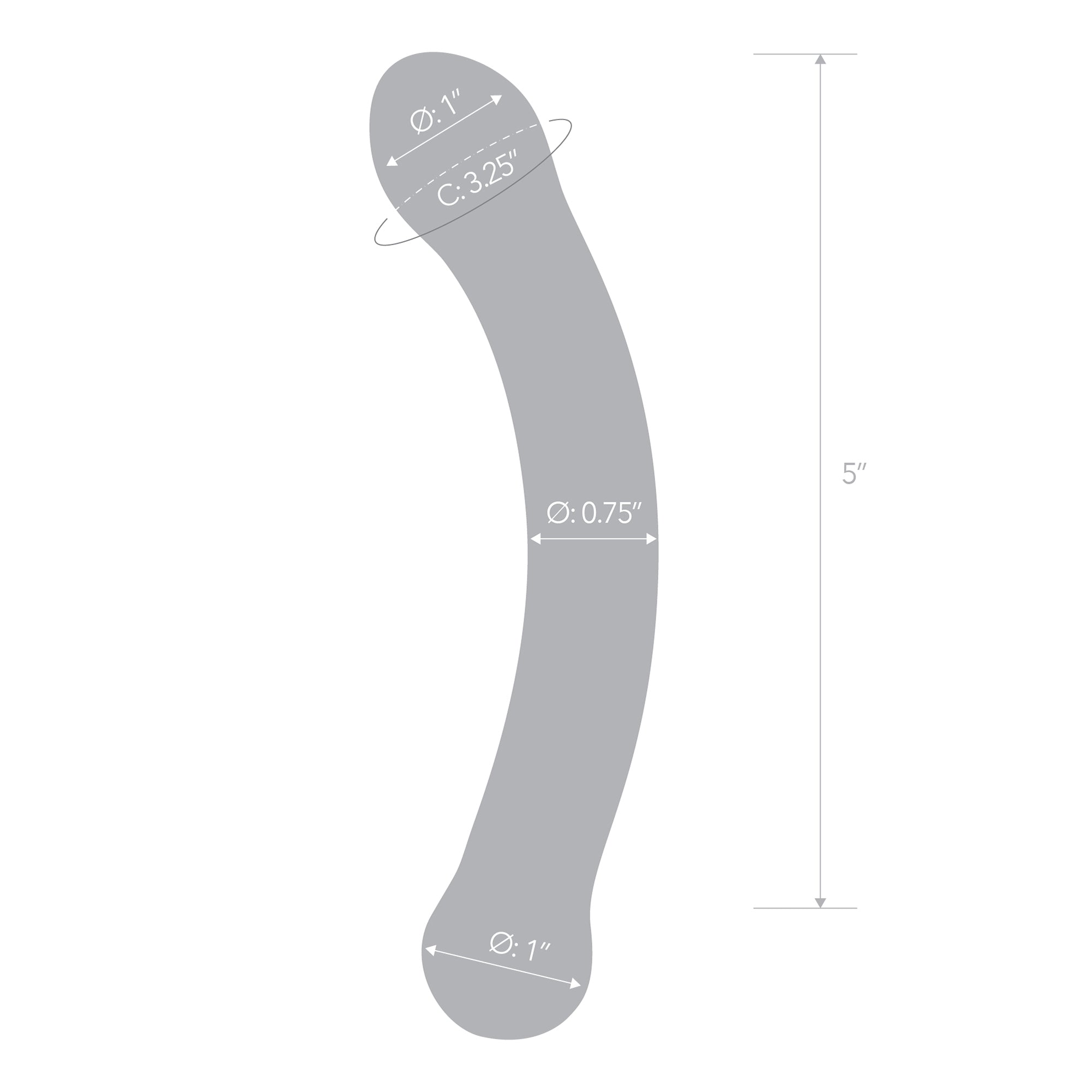 Specifications of the Gläs 6 inch Curved G-spot Blue Glass Dildo