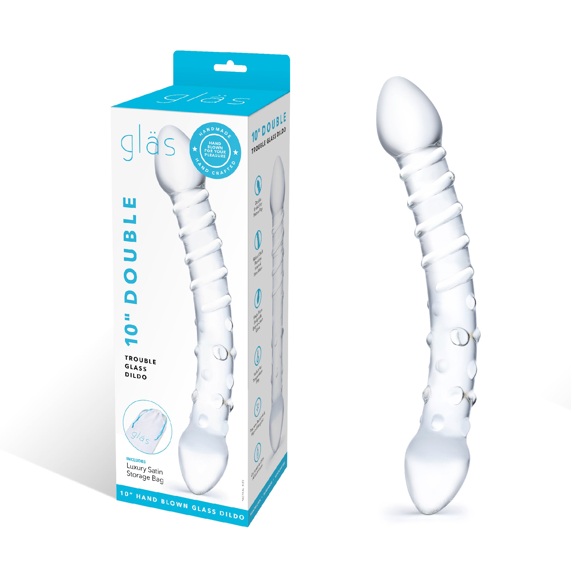 Packaging of the Gläs Double Trouble Glass Dildo