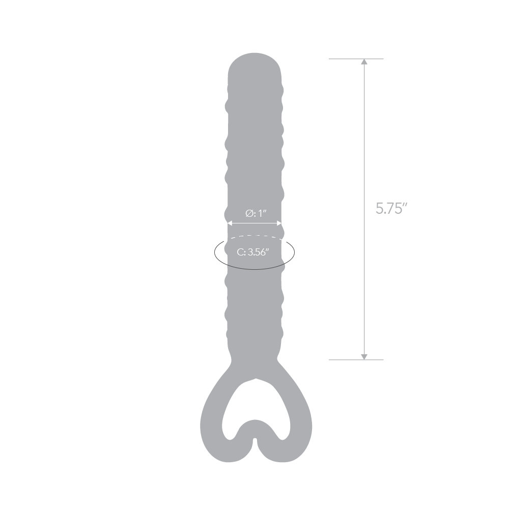 Size and measurements of the Gläs 8 inches Nubby Heart Dildo