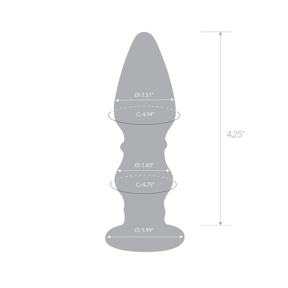 Size and measurements of the Gläs 4.75 inches Glass Beaded Butt Plug