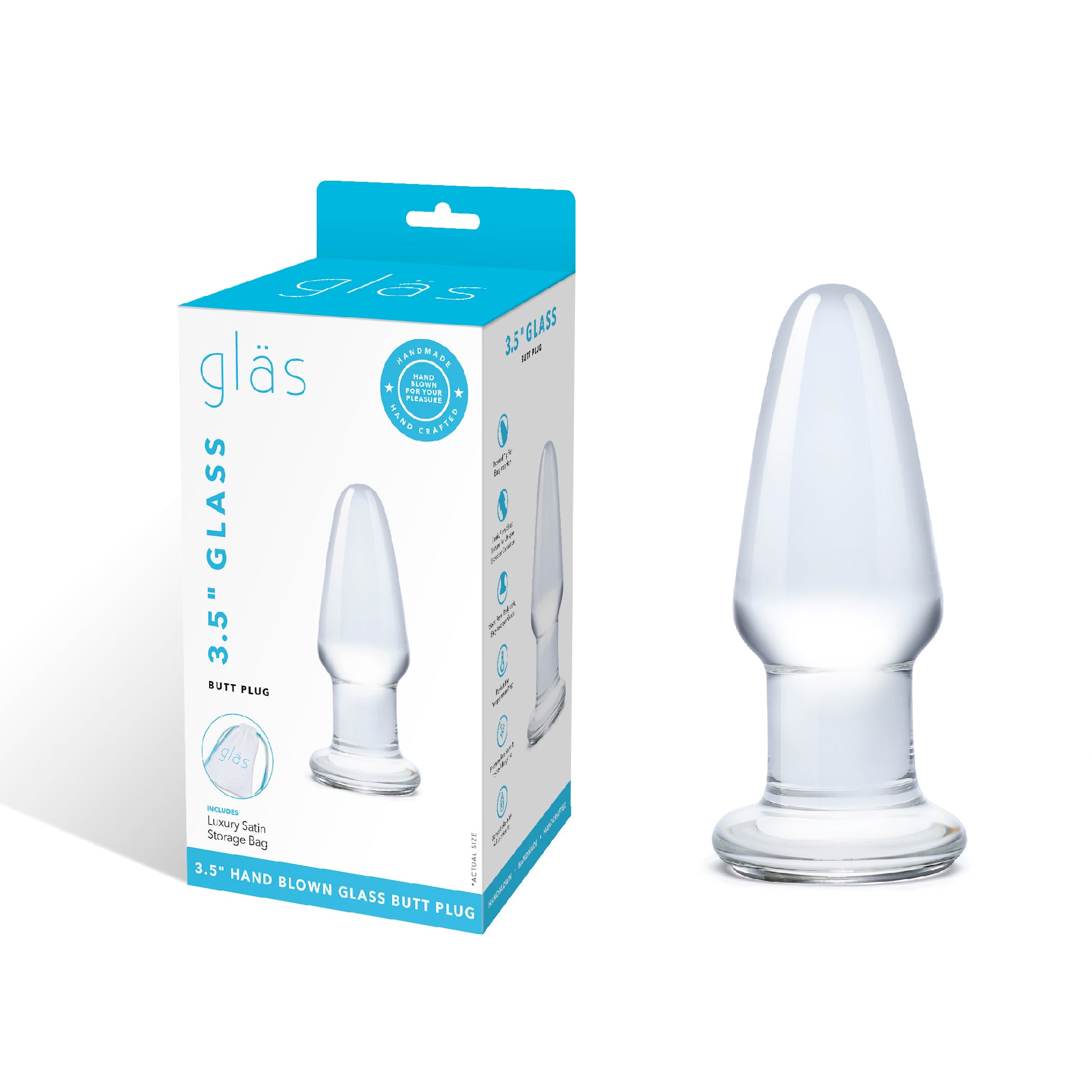 Packaging of the Gläs 3.5 inch Glass Butt Plug