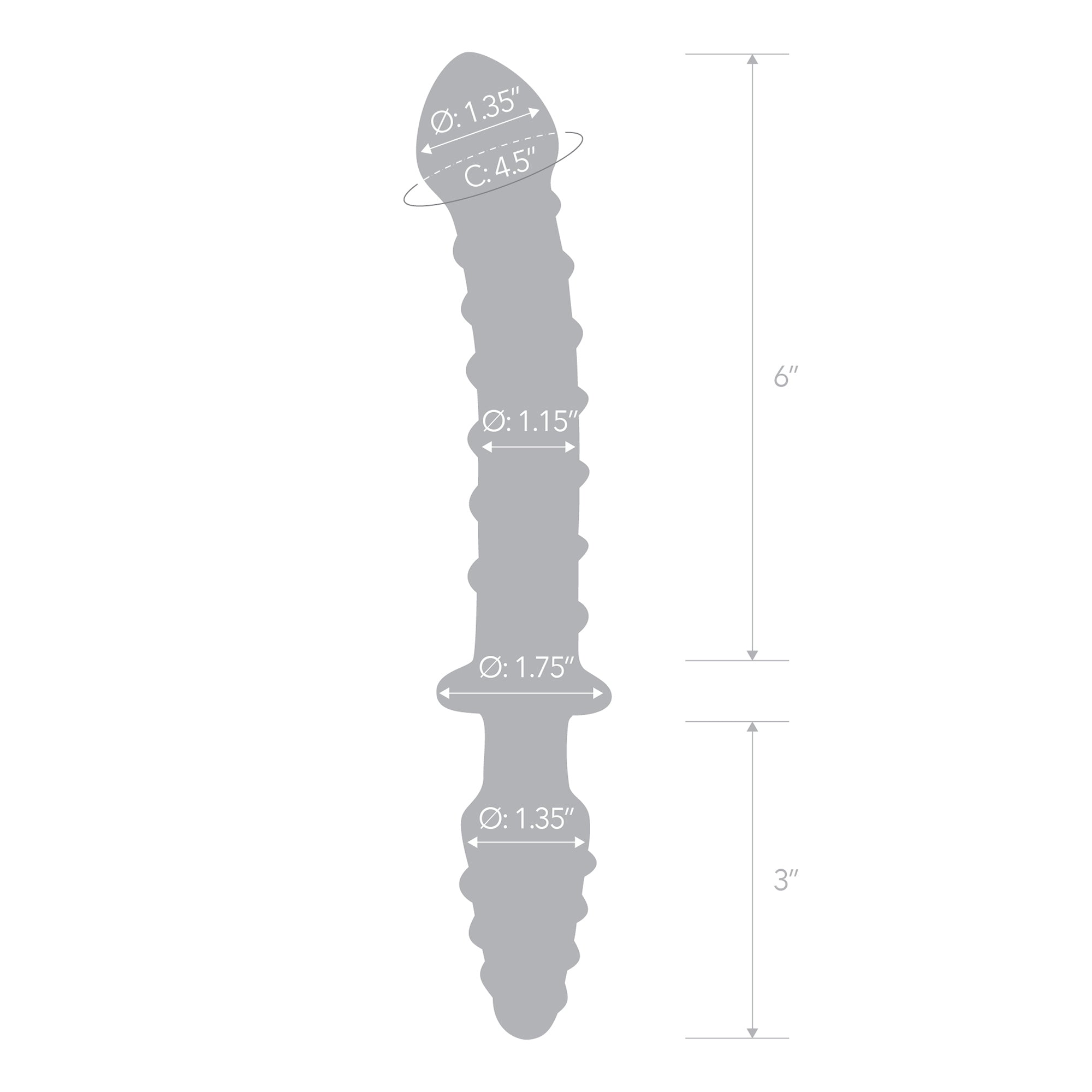 Specifications of the Gläs 10 inch Mr. Swirly Double Ended Glass Dildo and Butt Plug