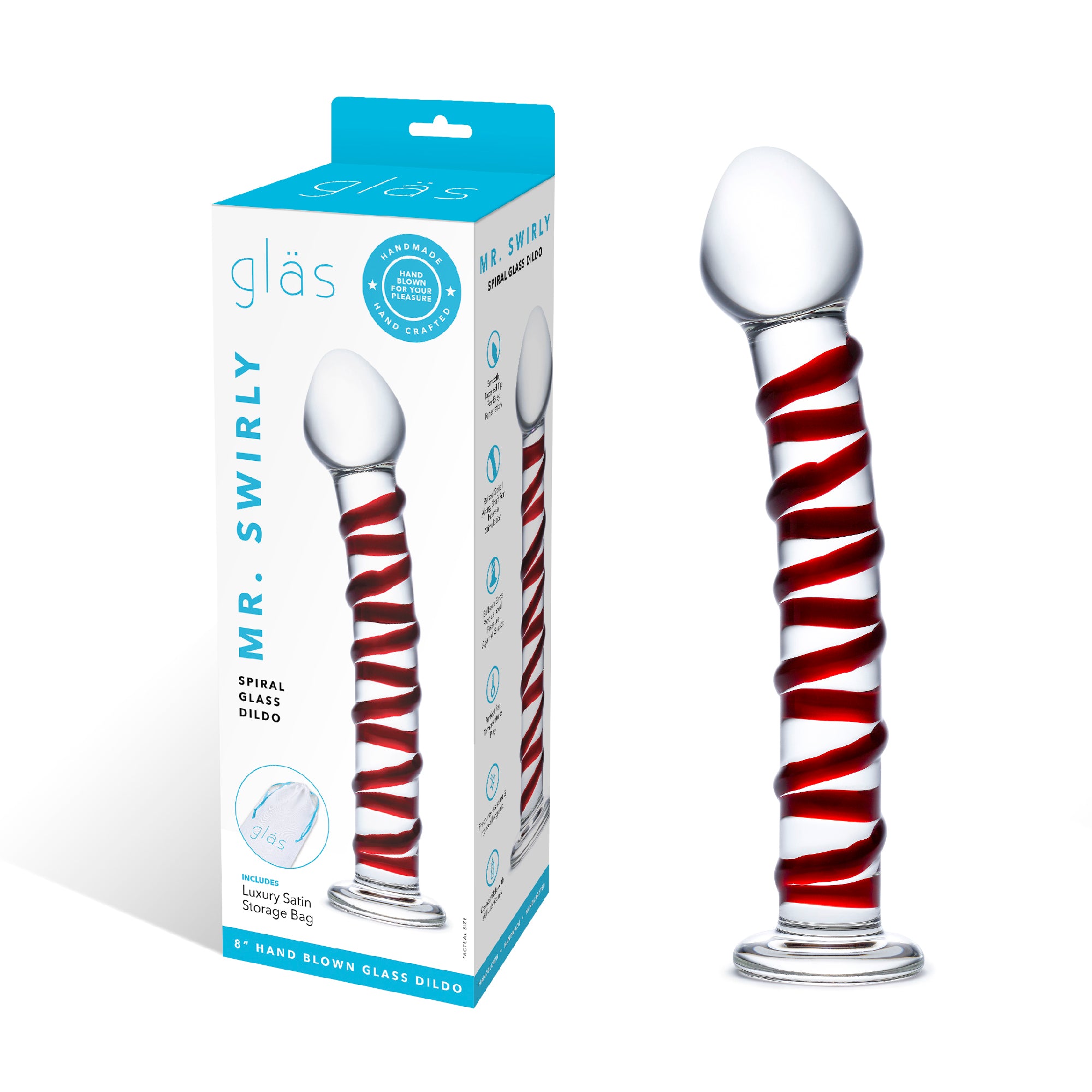 Packaging of the Gläs Mr. Swirly Glass Dildo