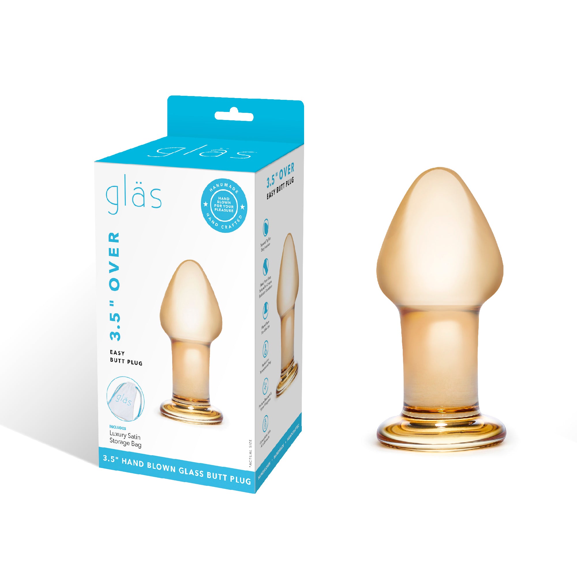 Packaging of the Gläs Over Easy Glass Butt Plug