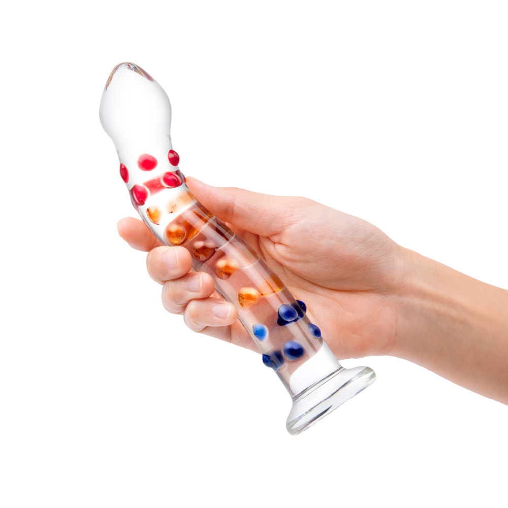 Shop the Gläs 7 inches Curved Textured Glass Spots Dildo