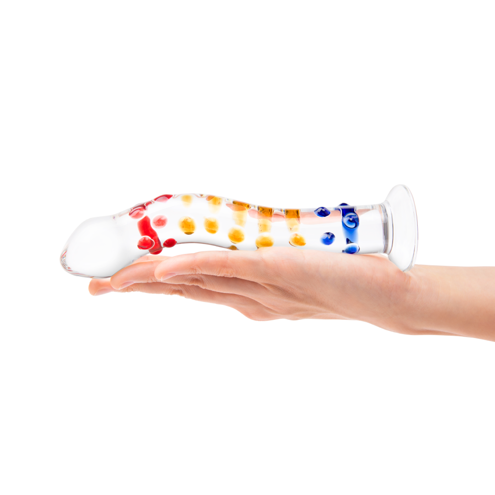 Shop the Gläs 7 inches Curved Textured Glass Spots Dildo