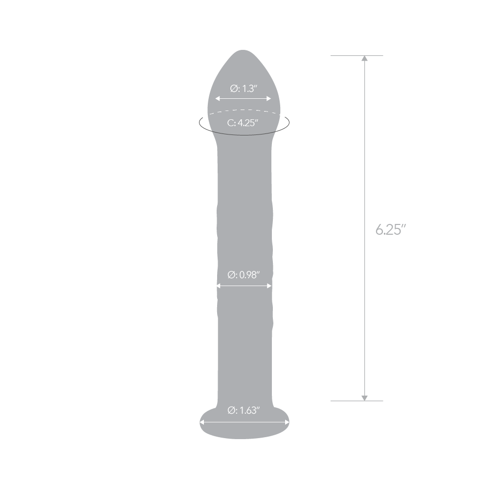 Size and measurements of the Gläs 7 inches Heartbreaker Glass Dildo