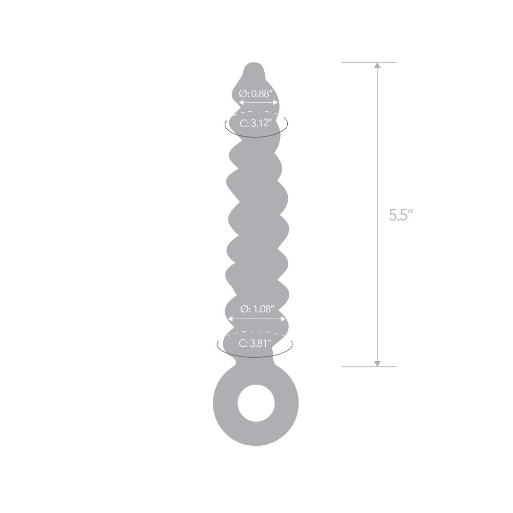 Size and measurements of the Gläs 7.25 inches Growing Swirl Glass Anal Dildo