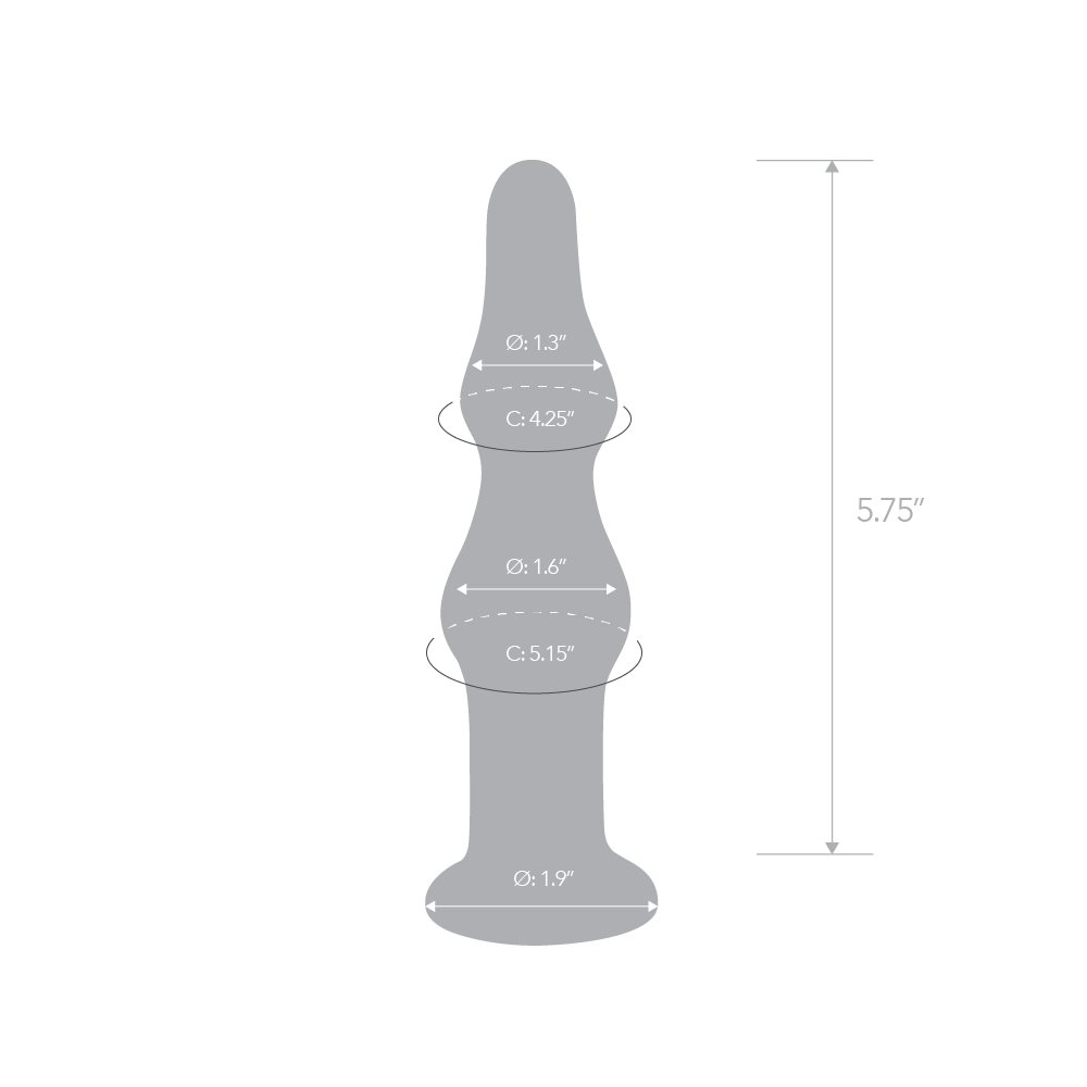 Size and measurements of the Gläs 6.5 inches Beaded Glass Buttplug