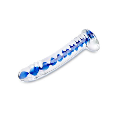 Shop the 6.25 inches Blue Wave Curved Realistic Glass Dildo