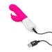 Rabbit Essentials Slim Shaft Thrusting Rabbit Vibrator with G-Spot Stimulation in Hot Pink with Replacement USB Charging Wire