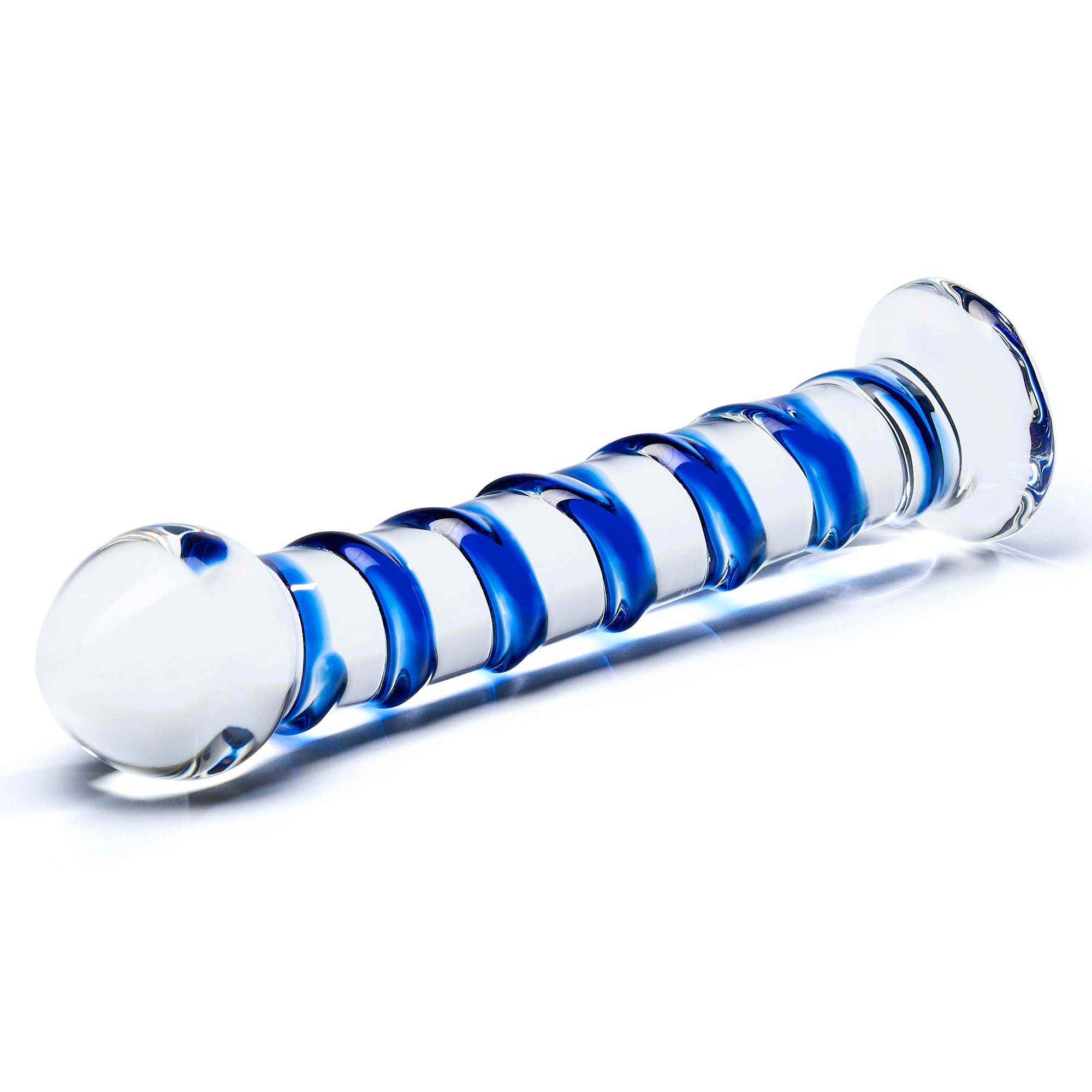 Fisker Direkte fremtid Blue Spiral Glass Dildo - Handcrafted Premium Glass Sex Toys | Gläs