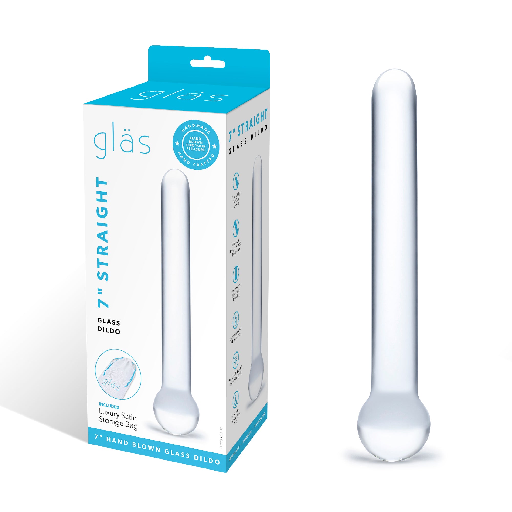 Packaging of the Gläs 7 inch Straight Glass Dildo