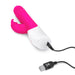 Rabbit Essentials Thrusting Rabbit Vibrator with G-Spot Stimulation in Hot Pink with Replacement USB Charging Wire