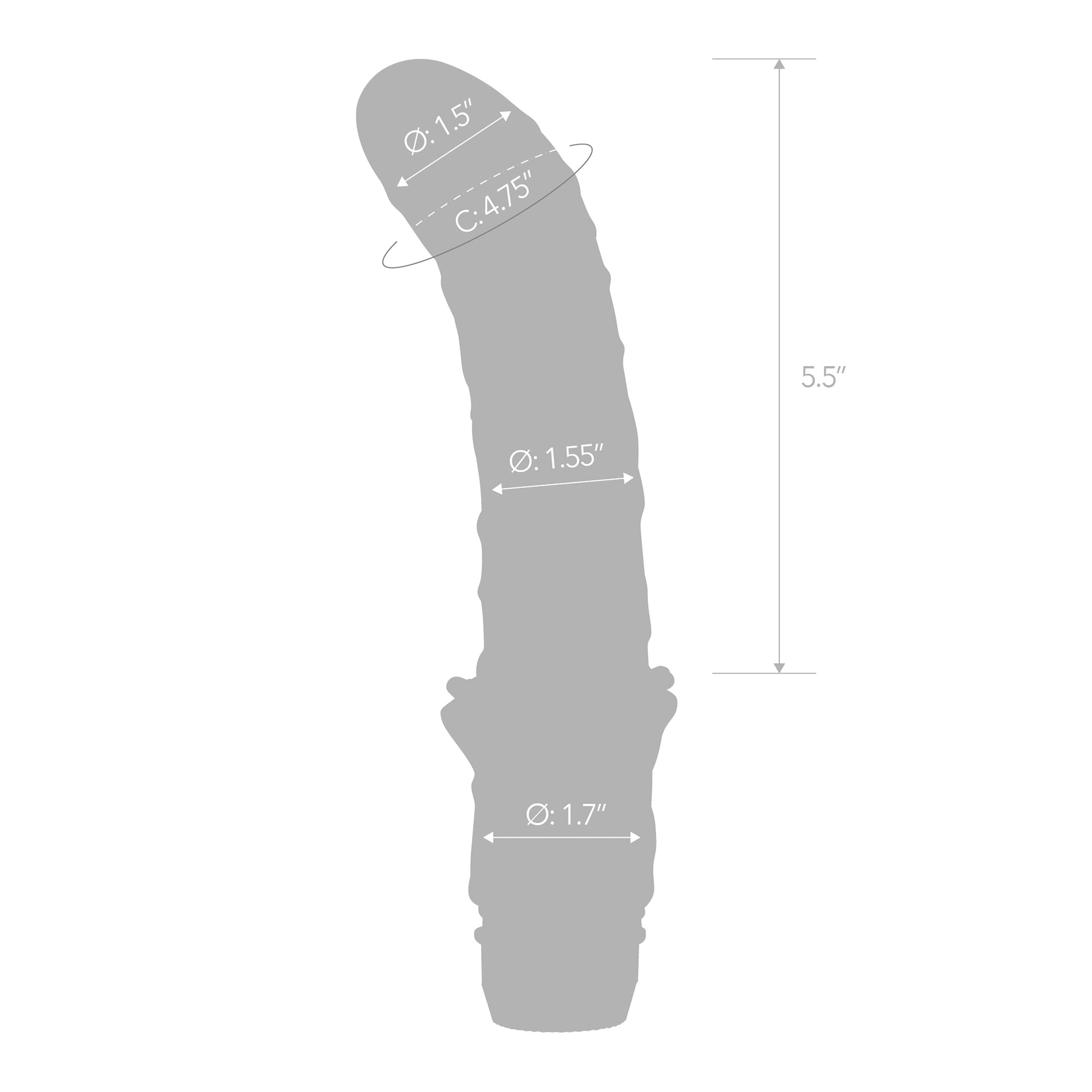 Specifications of Blue Line Men 6" Realistic Vibrating Curved P-Spot Massager with Veins at glastoy.com