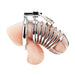 Blue Line Men Deluxe Chastity Cock Cage with Lock (Stainless Steel) at glastoy.com