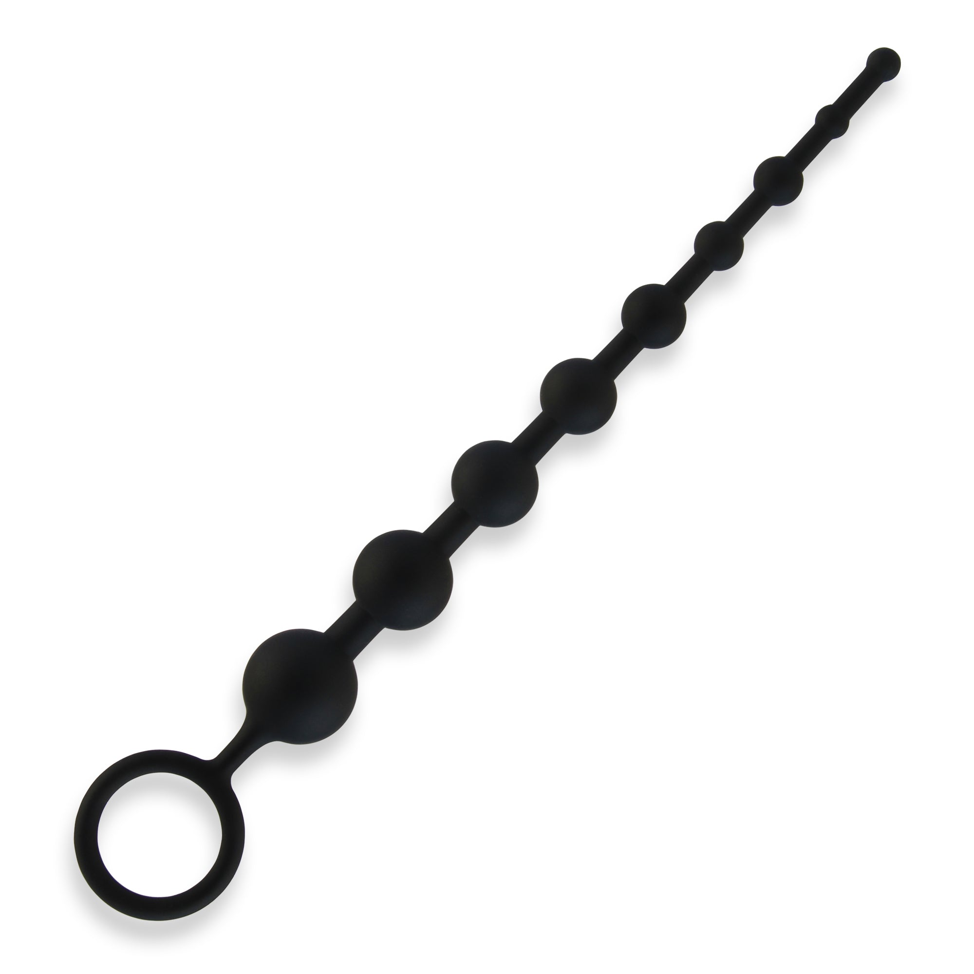 Hustler Body-Safe Silicone Anal Beads (9 Beads) in Black at glastoy.com