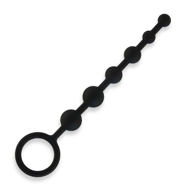 Hustler Body-Safe Silicone Anal Beads (6 Beads) in Black at glastoy.com