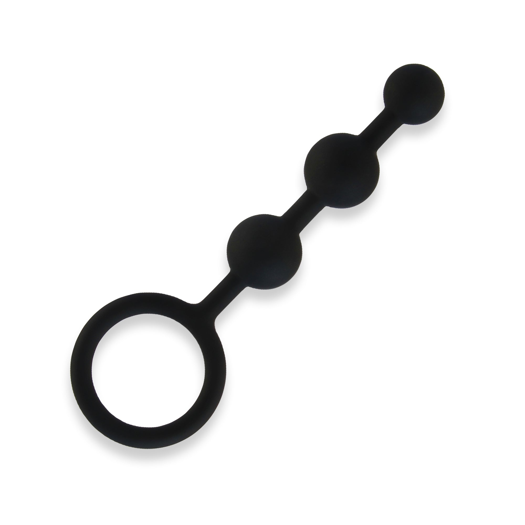 Hustler Body-Safe Silicone Anal Beads (3 Beads) in Black at glastoy.com