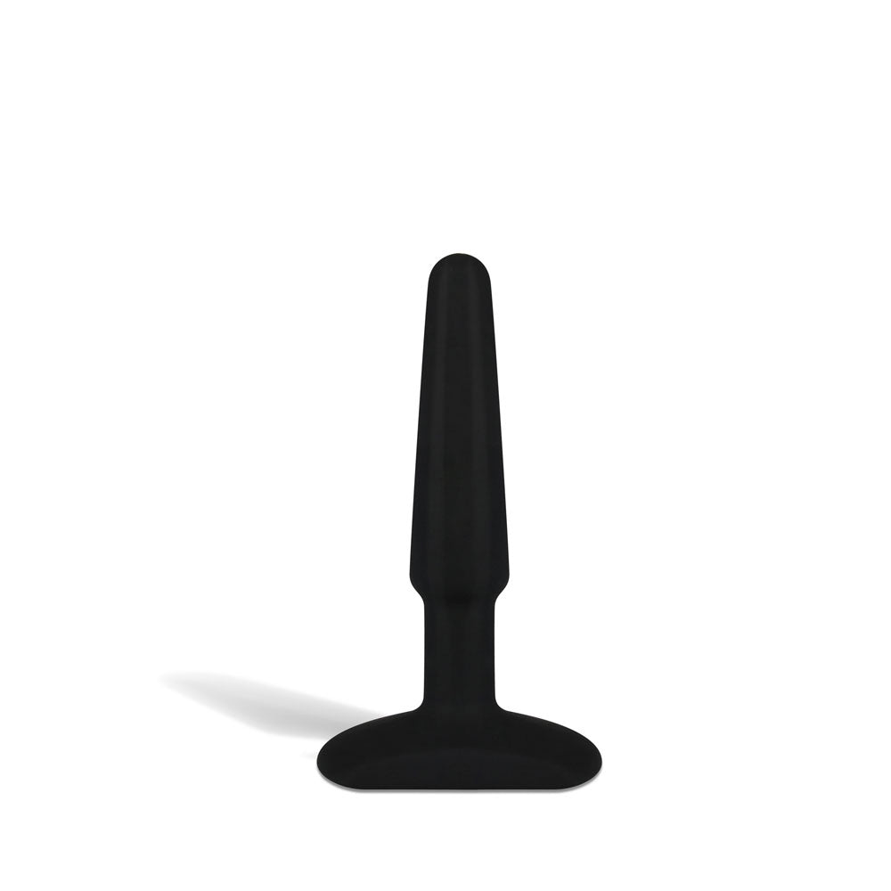 Hustler Seamless Silicone Butt Plug 4" in Black at Glastoy.com