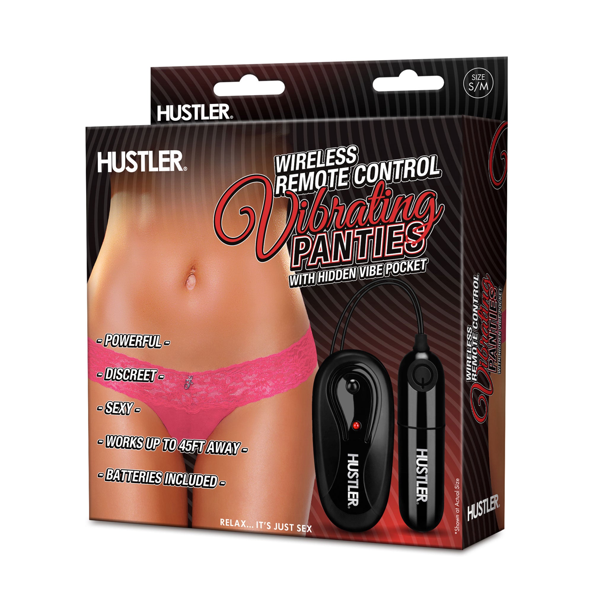 Hustler Vibrating Panties with Wireless Remote Control (Pink) Gläs