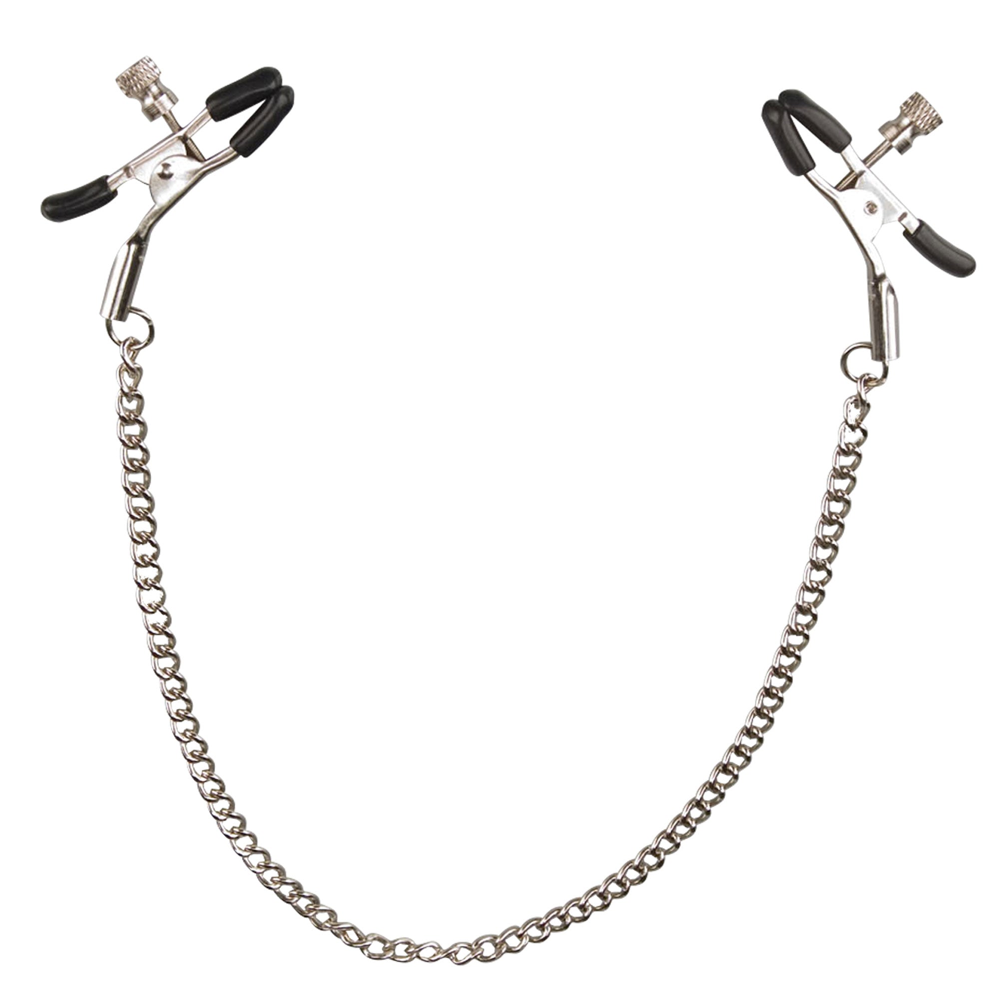 Lux Fetish Adjustable Nipple Clips with Chain at glastoy.com