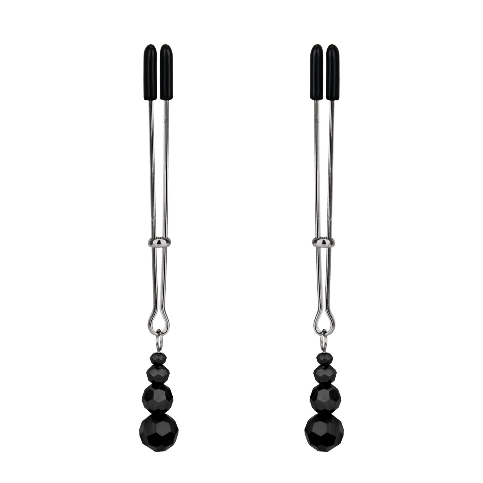 Lux Fetish Adjustable Weighted Tweezer Nipple Clips at glastoy.com