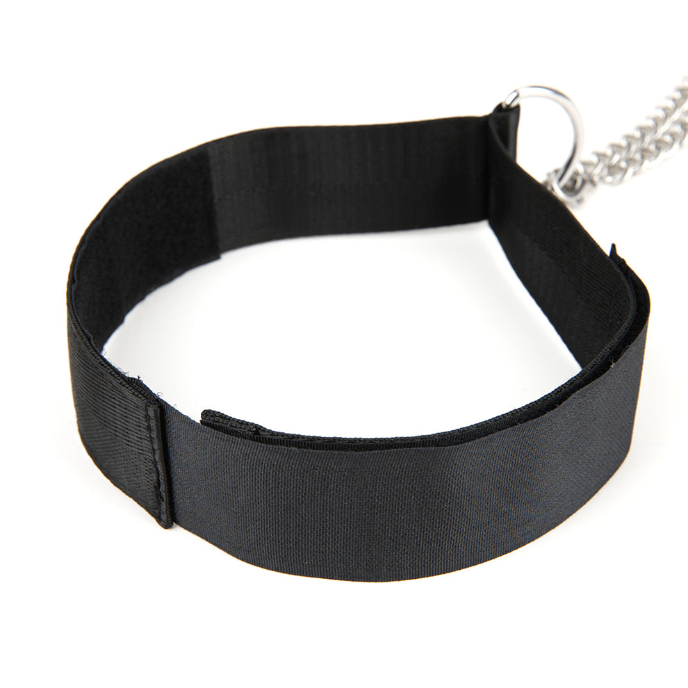 Lux Fetish Bondage Collar With Nipple Clamps at glastoy.com