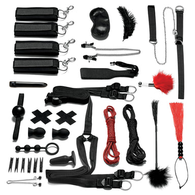 Lux Fetish Bondage-In-A-Box Everything You Need Bedspreader and Bed Restraint 20PC Set at glastoy.com