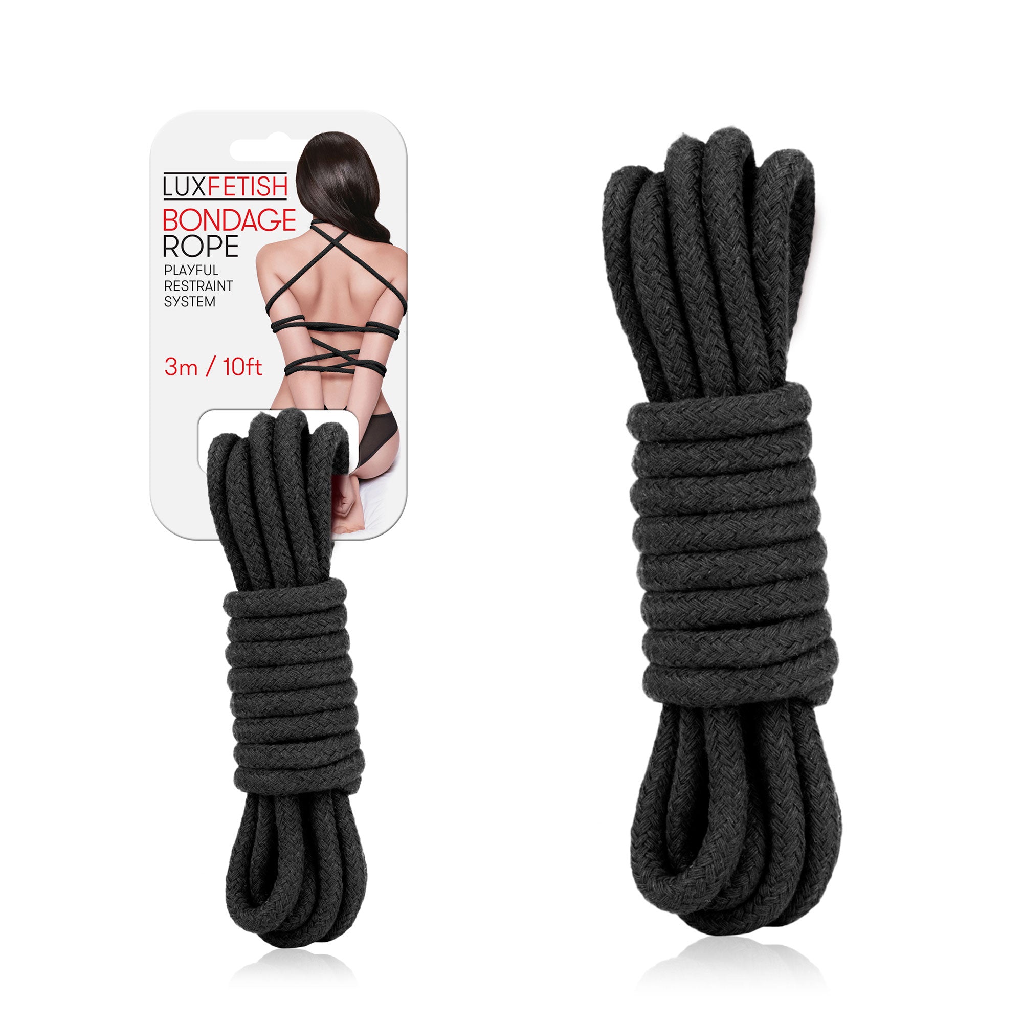 Packaging of Lux Fetish Bondage Rope (3m / 10ft) - Black at glastoy.com