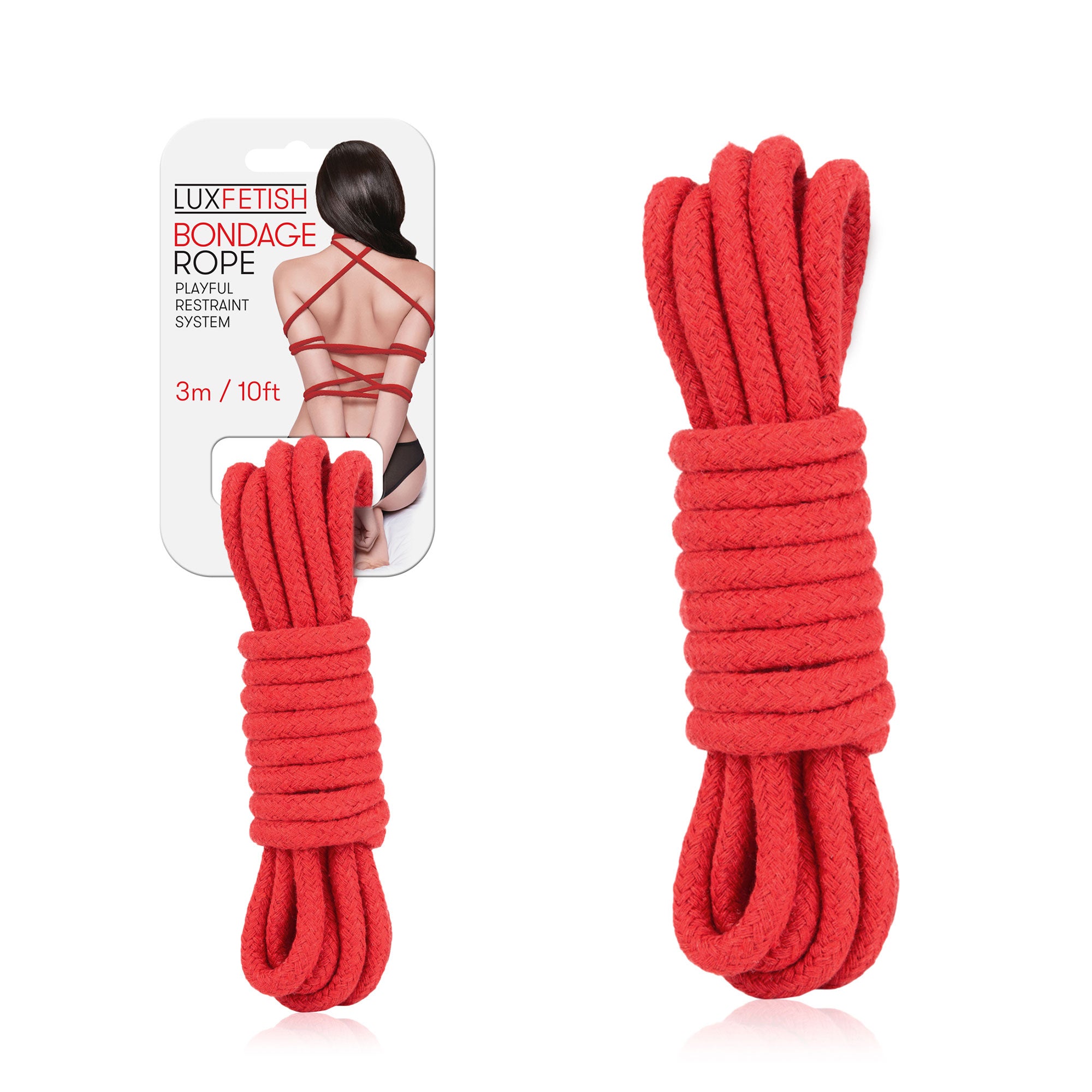 Packaging of Lux Fetish Bondage Rope (3m / 10ft) - Red at glastoy.com