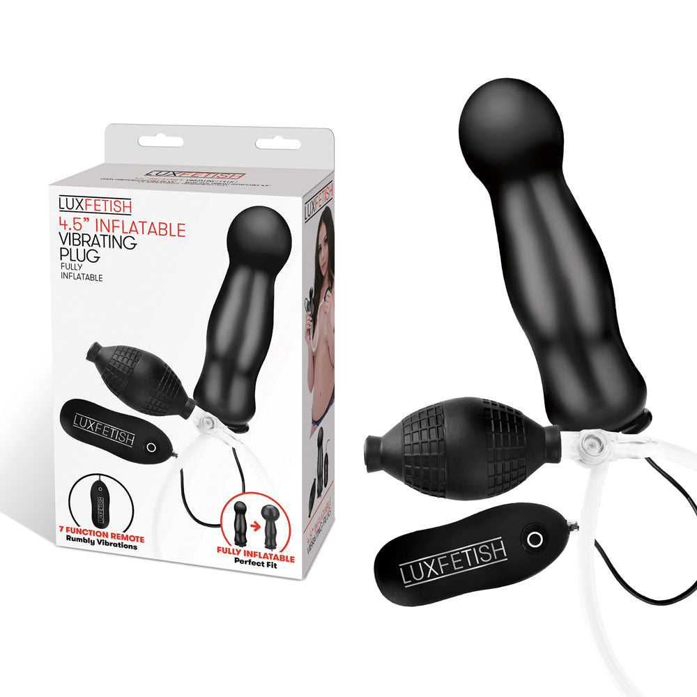 Lux Fetish 4.5" Inflatable Vibrating Butt Plug at Glastoy.com
