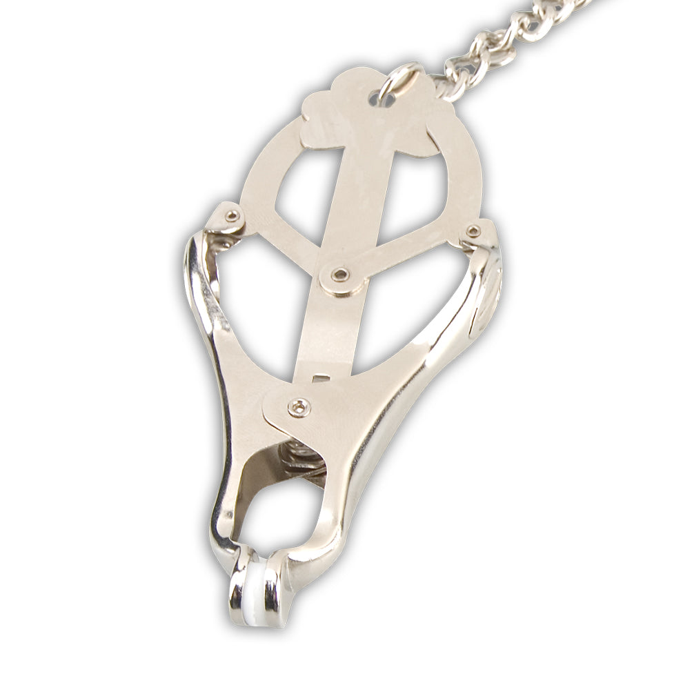 Lux Fetish Japanese Clover Nipple Clamps with Chain at glastoy.com