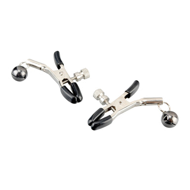 Lux Fetish Nipple Clips with Black Bell at glastoy.com