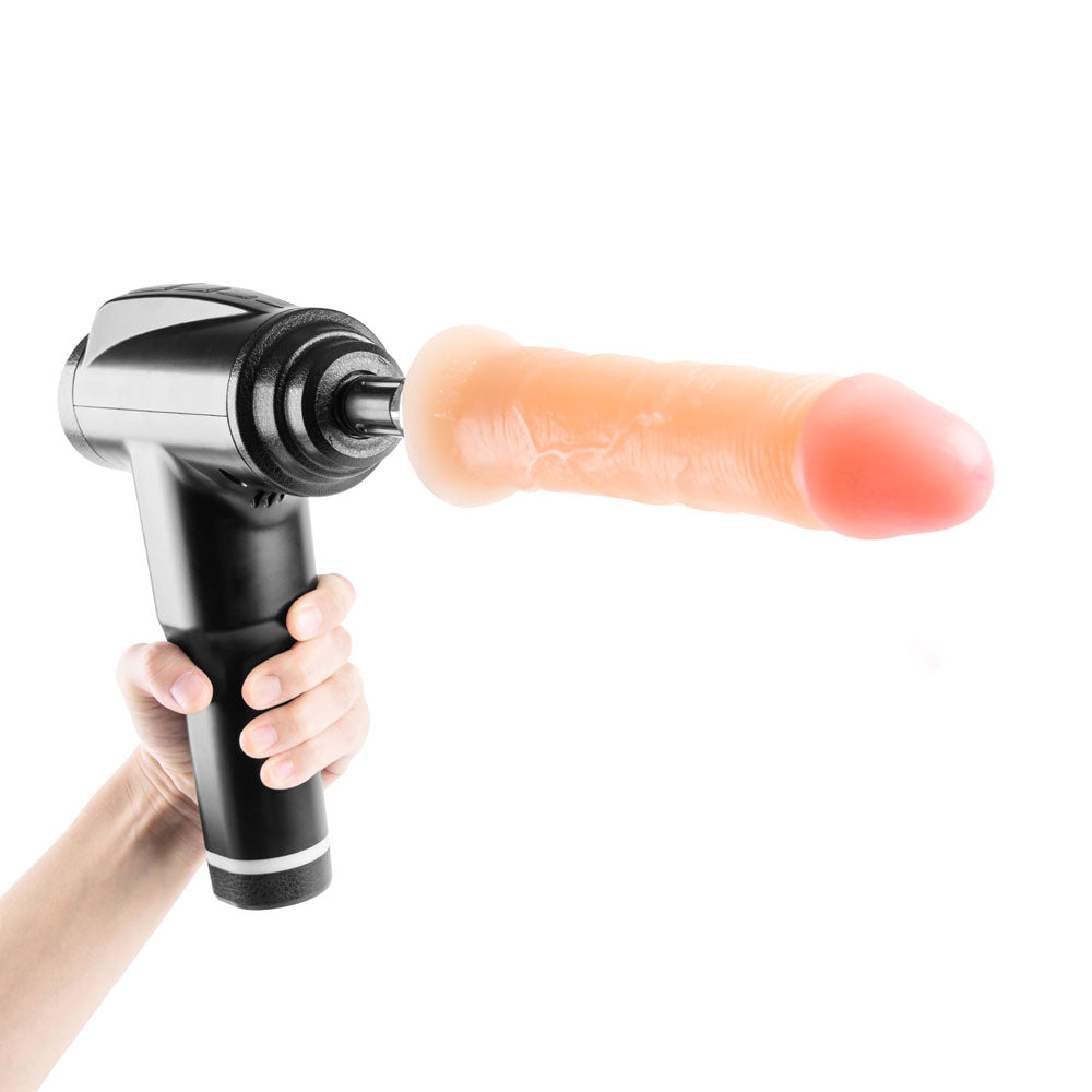 Lux Fetish Rechargeable Wireless Handheld Sex Machine With Realistic Dildo Attachment at Glastoy.com