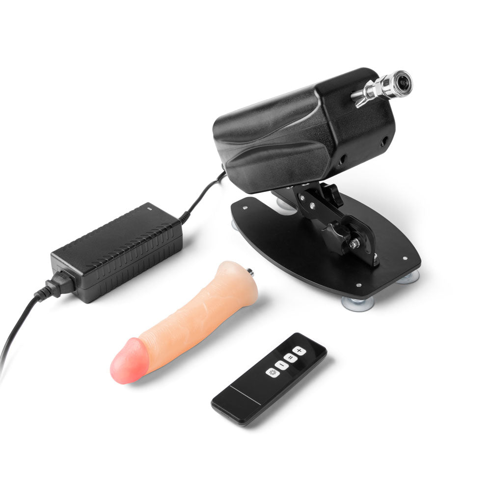 Lux Fetish Wireless Remote Control Sex Machine With Realistic Dildo Attachment at Glastoy.com
