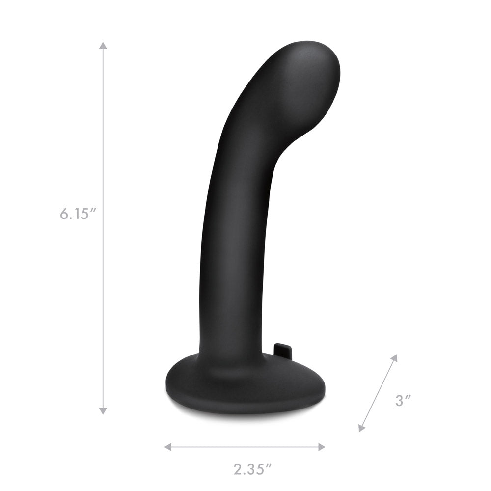 Specifications of the Pegasus 6" P-Spot Silicone Pegging Dildo with Adjustable Strap On and Remote Control at Glastoy.com