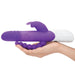 Rabbit Essentials Double Penetration Rabbit Vibrator with Rotating Shaft in Purple at Glastoy.com