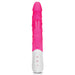 Rabbit Essentials Slim Realistic Double Penetration Rabbit Vibrator with Rotating Beads in Pink at glastoy.com