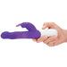 Rabbit Essentials Slim Shaft Rabbit Vibrator with Rotating Beads in Purple at Glastoy.com