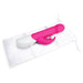 Rabbit Essentials Thrusting Rabbit Vibrator with Throbbing Shaft in Pink with Storage Pouch at glastoy.com